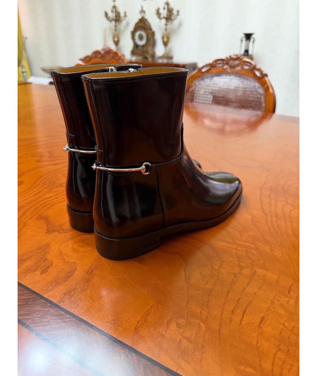 GUCCI Черные кожаные полусапоги, фото 3