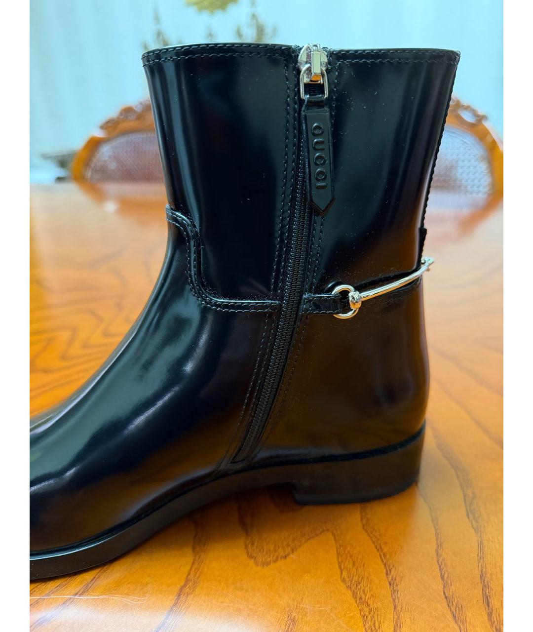 GUCCI Черные кожаные полусапоги, фото 5