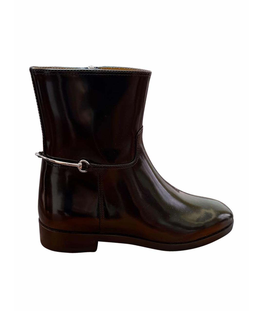 GUCCI Черные кожаные полусапоги, фото 1