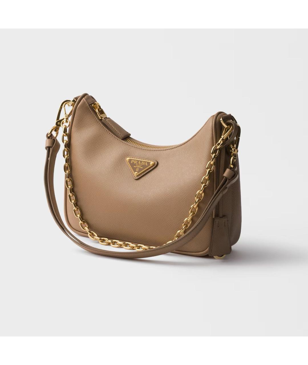 PRADA Бежевая кожаная сумка через плечо, фото 2