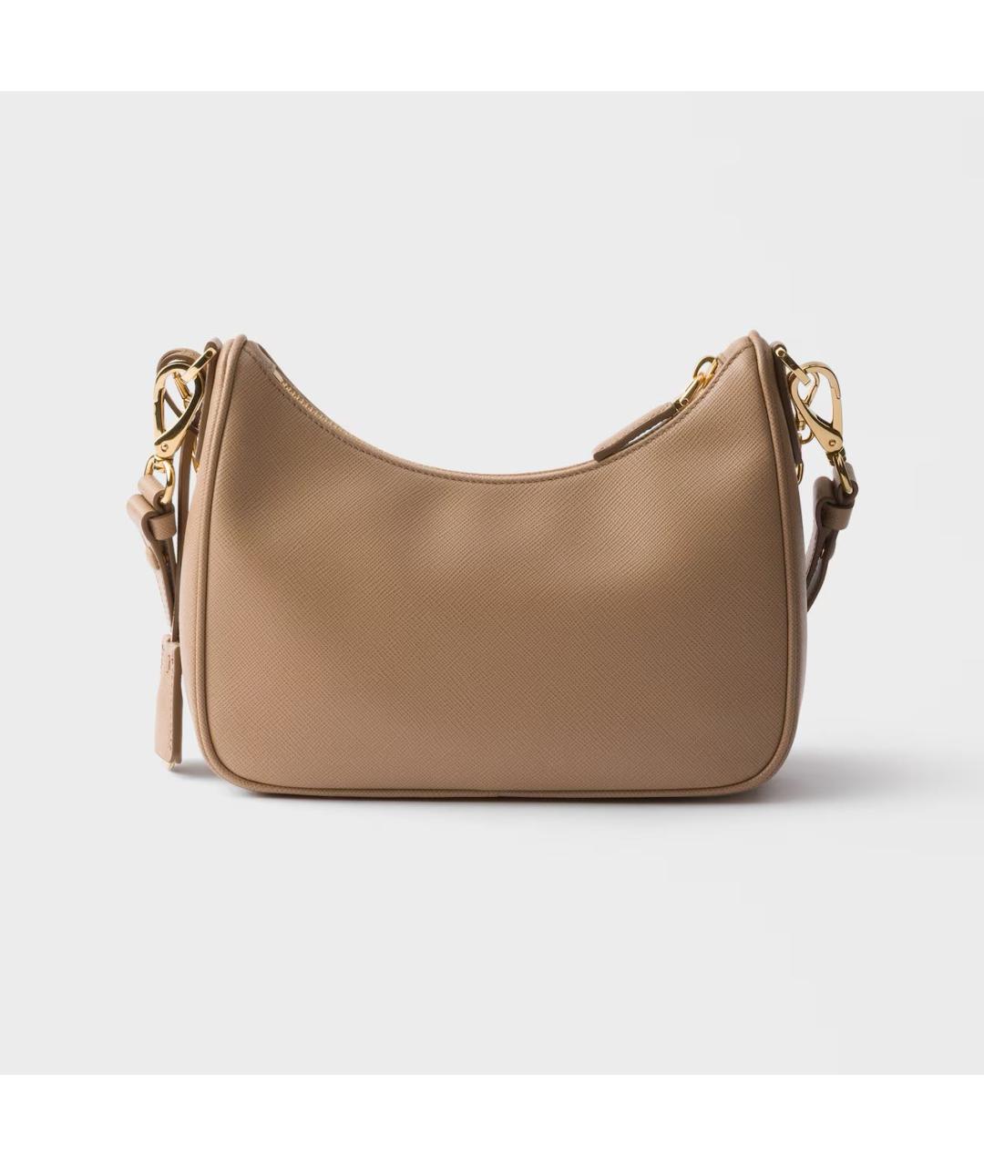 PRADA Бежевая кожаная сумка через плечо, фото 3