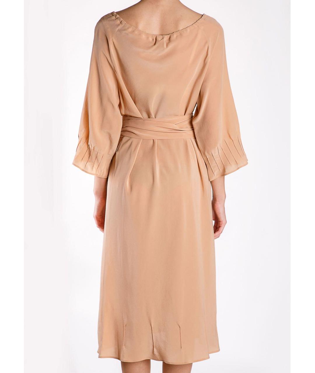 ERMANNO SCERVINO Бежевое шелковое коктейльное платье, фото 4