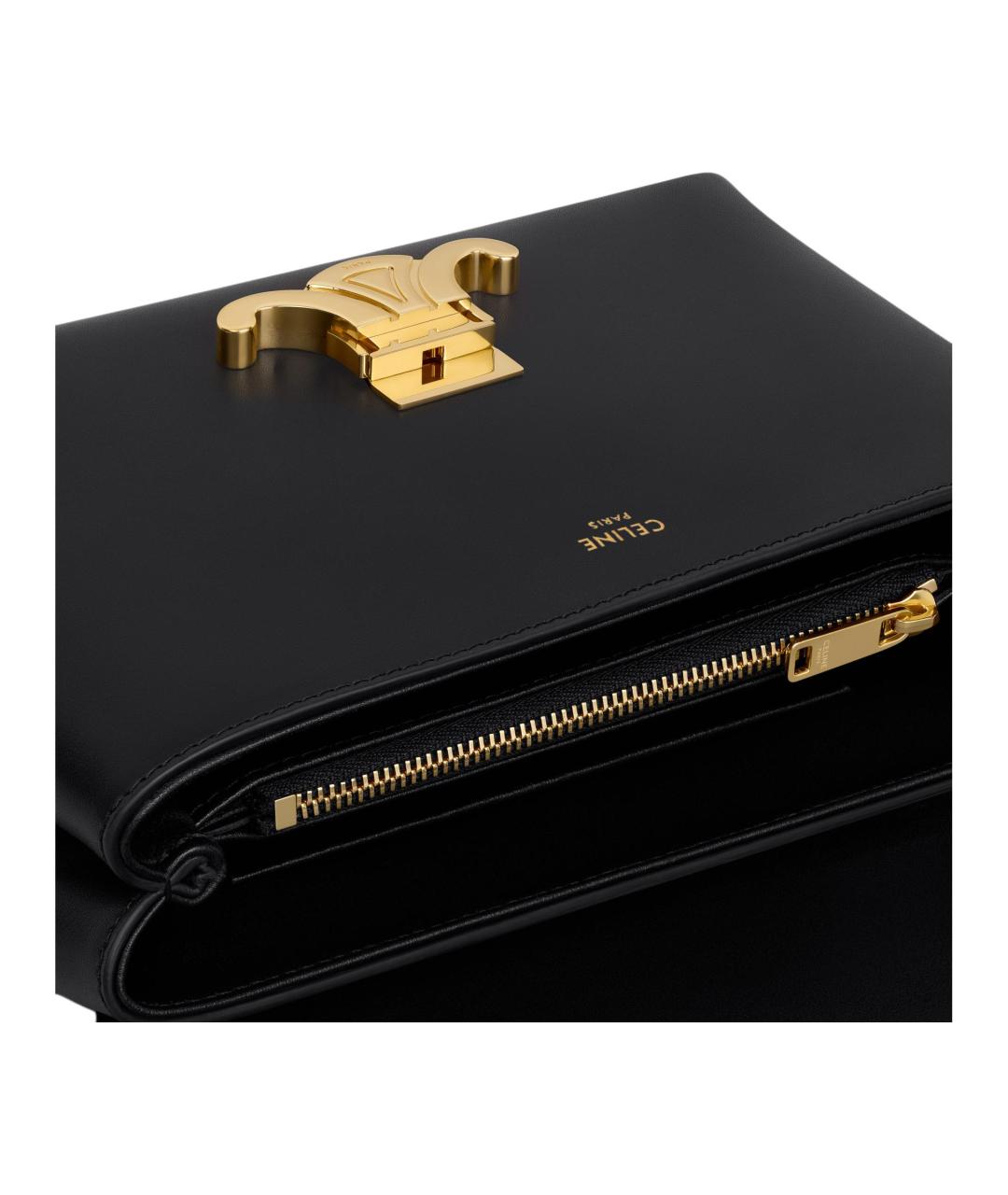 CELINE Черная кожаная сумка через плечо, фото 4