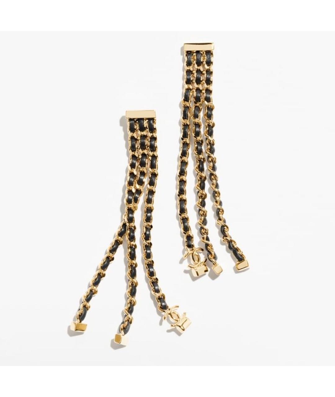 CHANEL Золотые металлические серьги, фото 5