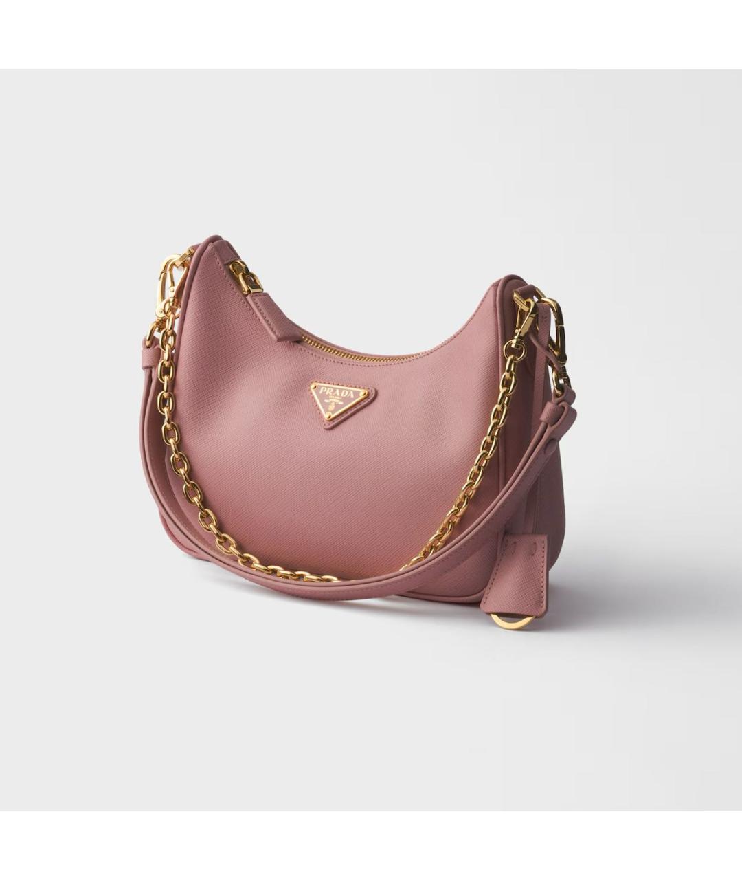 PRADA Розовая кожаная сумка через плечо, фото 2