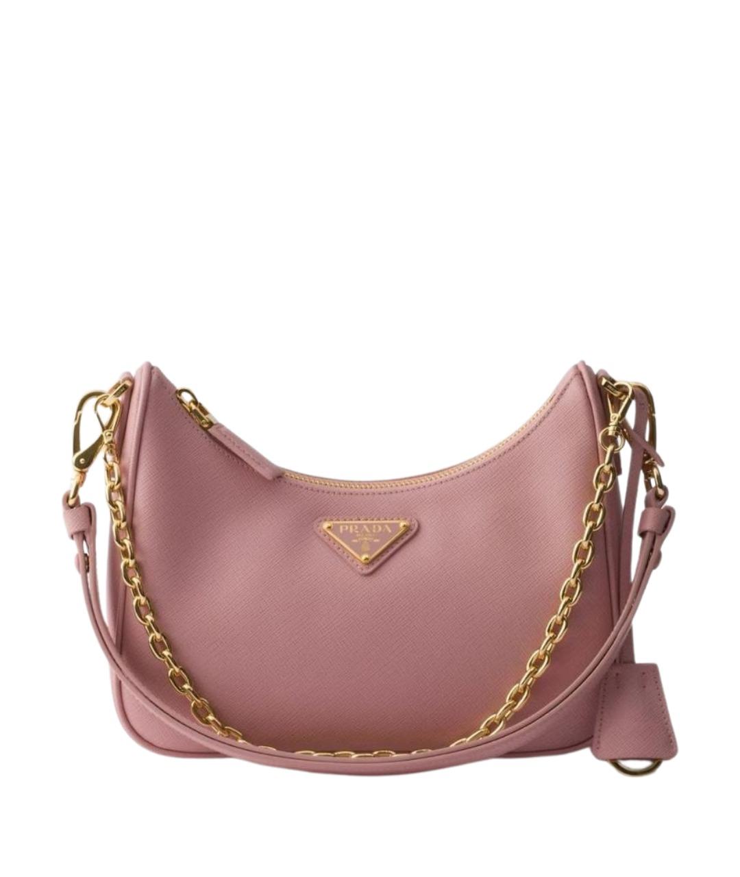 PRADA Розовая кожаная сумка через плечо, фото 1