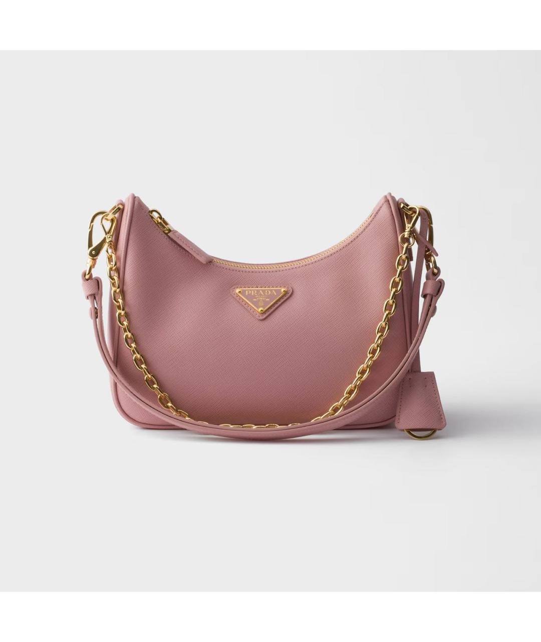 PRADA Розовая кожаная сумка через плечо, фото 5