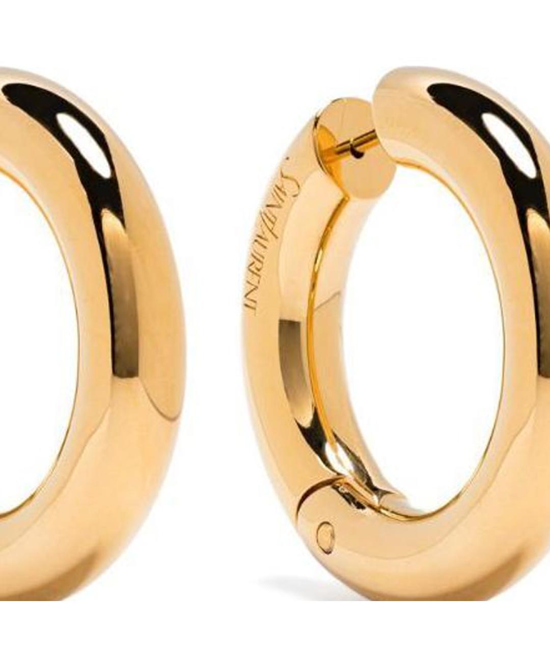 SAINT LAURENT Золотые латунные серьги, фото 2