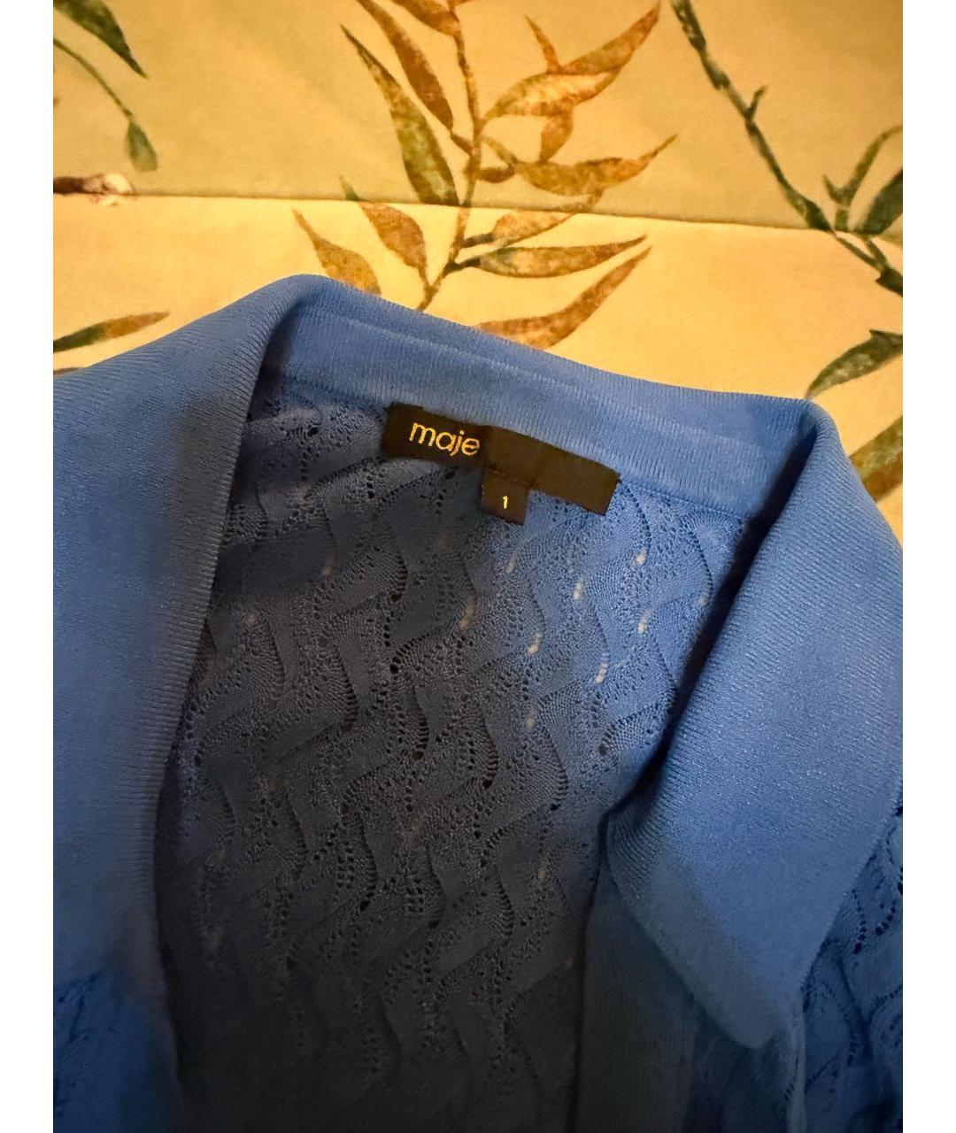 MAJE Синее хлопковое повседневное платье, фото 3