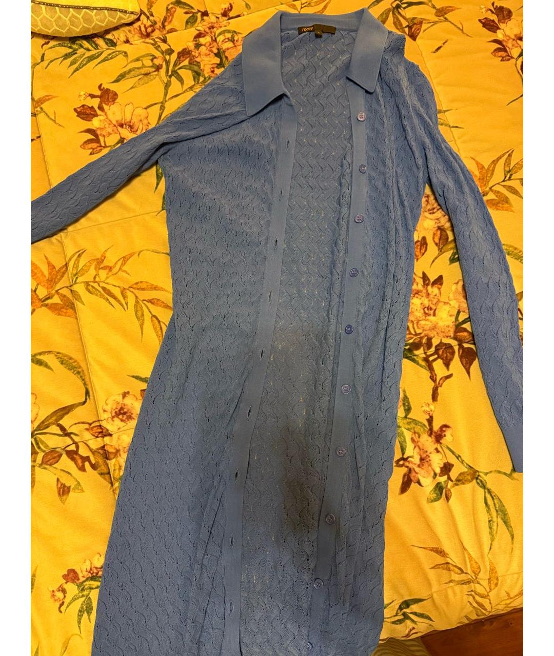 MAJE Синее хлопковое повседневное платье, фото 5