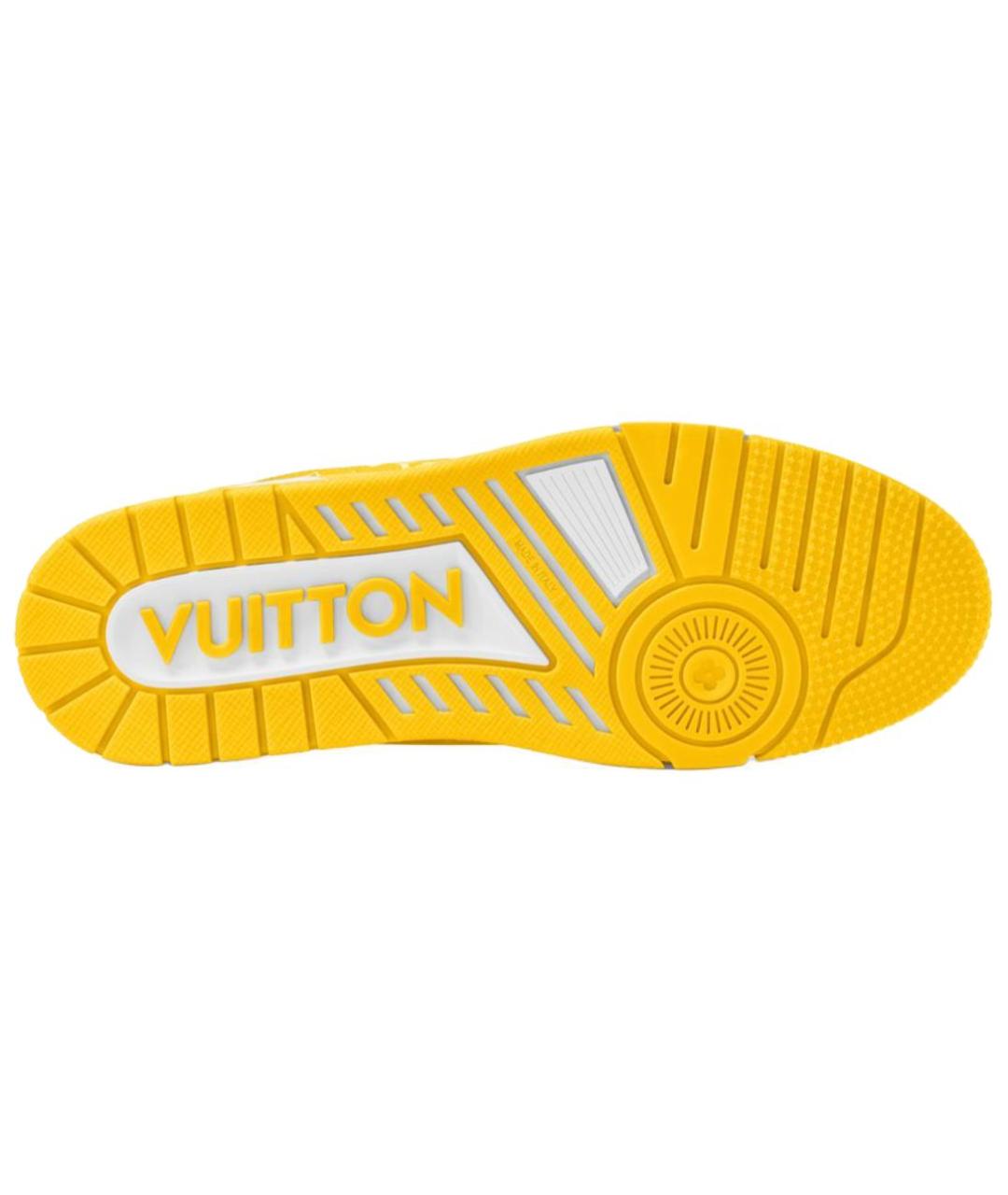 LOUIS VUITTON Желтые кожаные низкие кроссовки / кеды, фото 6