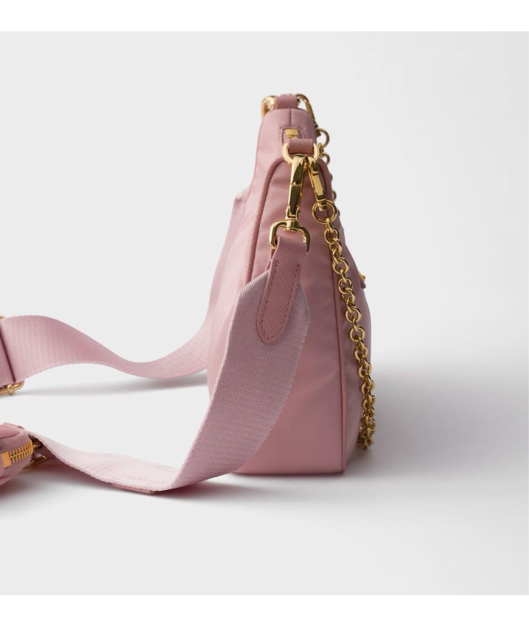 PRADA Розовая тканевая сумка через плечо, фото 5