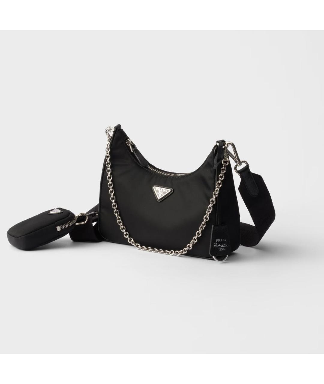 PRADA Черная тканевая сумка через плечо, фото 3