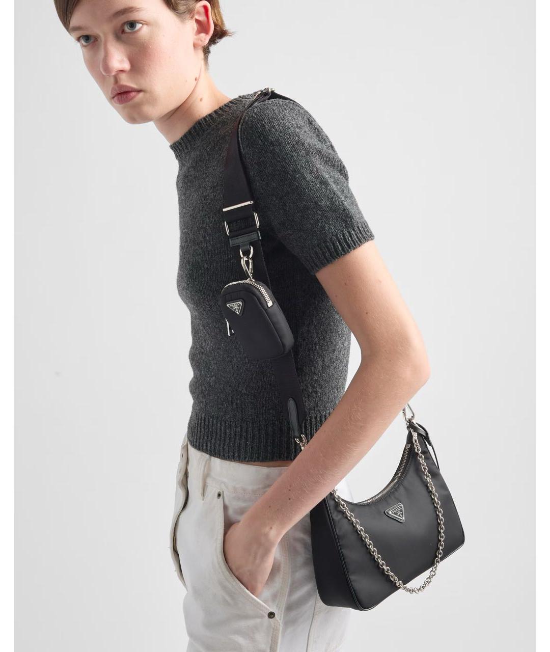 PRADA Черная тканевая сумка через плечо, фото 7