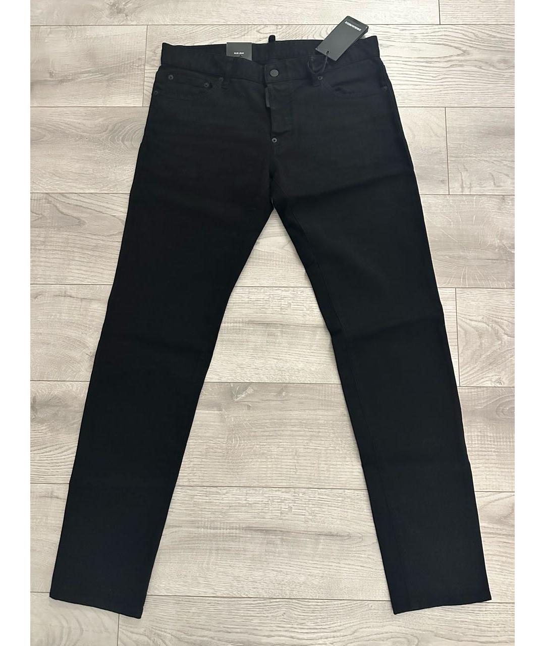 DSQUARED2 Черные хлопко-эластановые джинсы скинни, фото 5