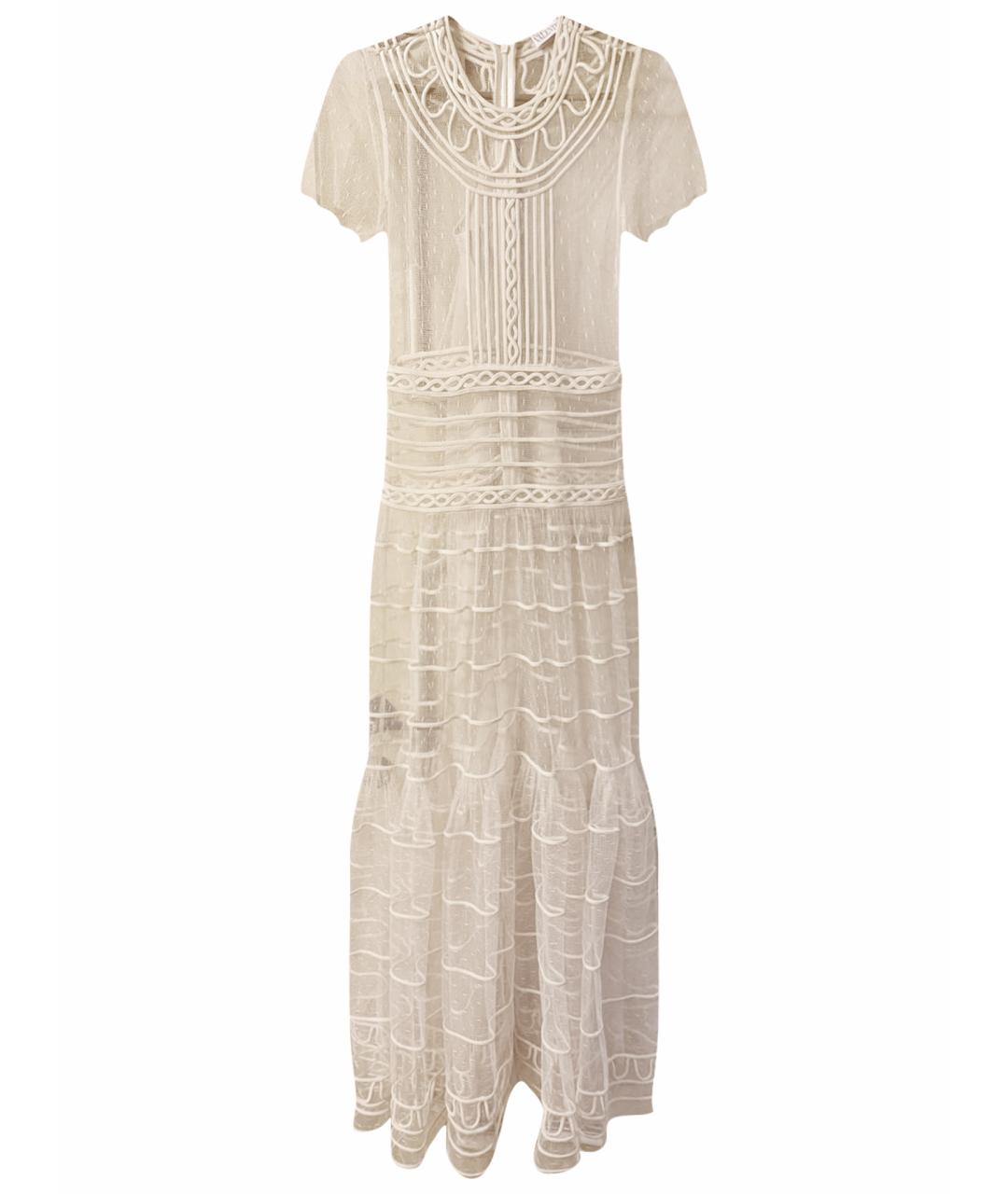 RED VALENTINO Бежевое сетчатое вечернее платье, фото 1