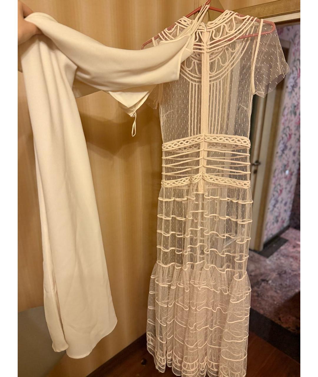RED VALENTINO Бежевое сетчатое вечернее платье, фото 2