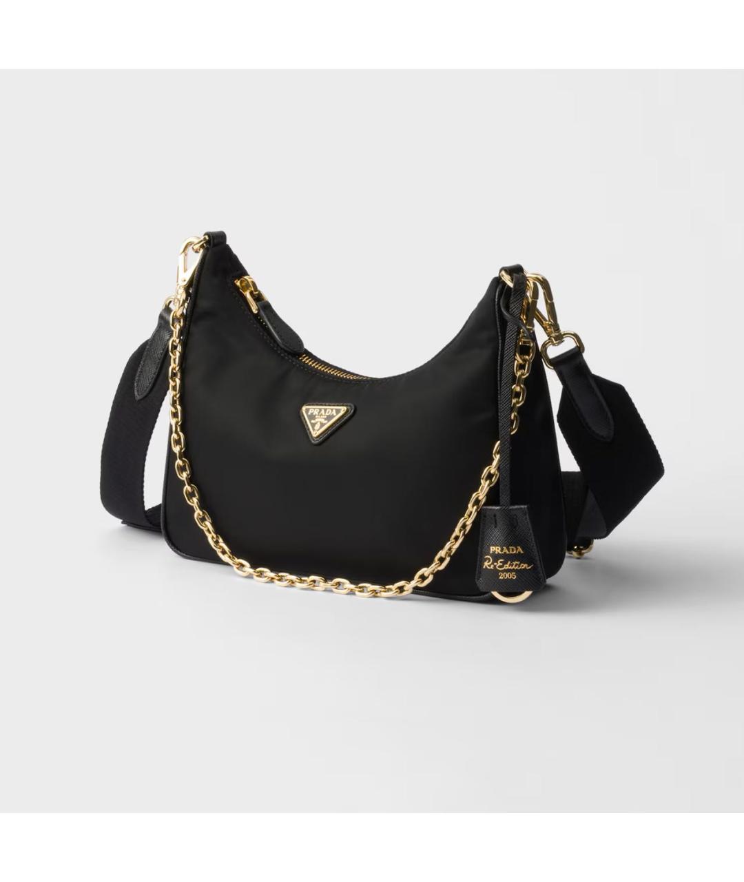 PRADA Черная тканевая сумка через плечо, фото 3