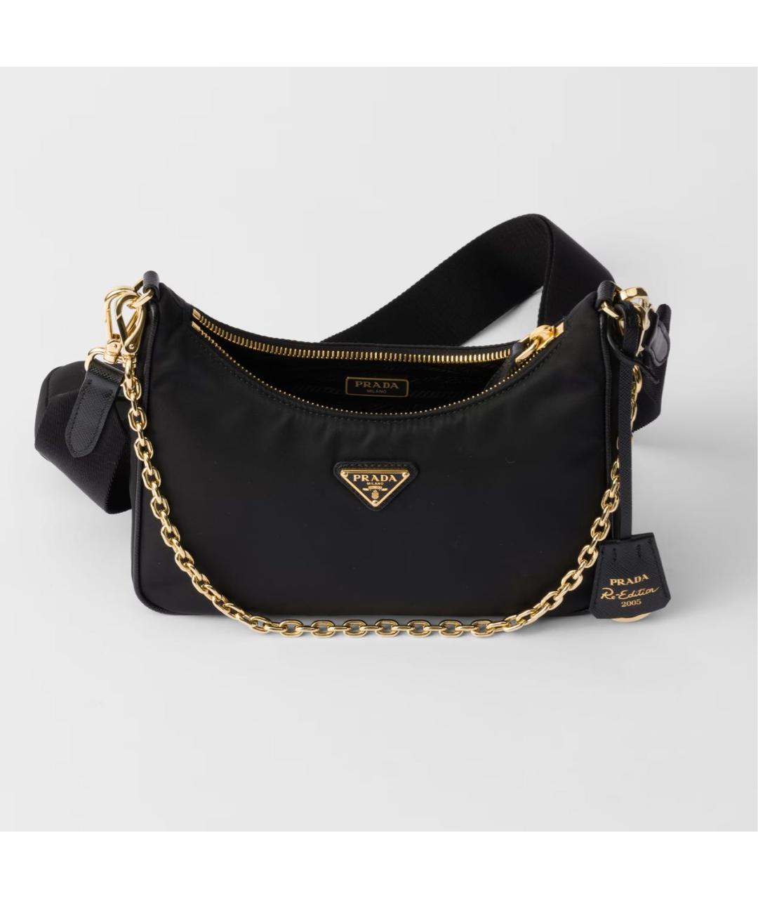 PRADA Черная тканевая сумка через плечо, фото 5