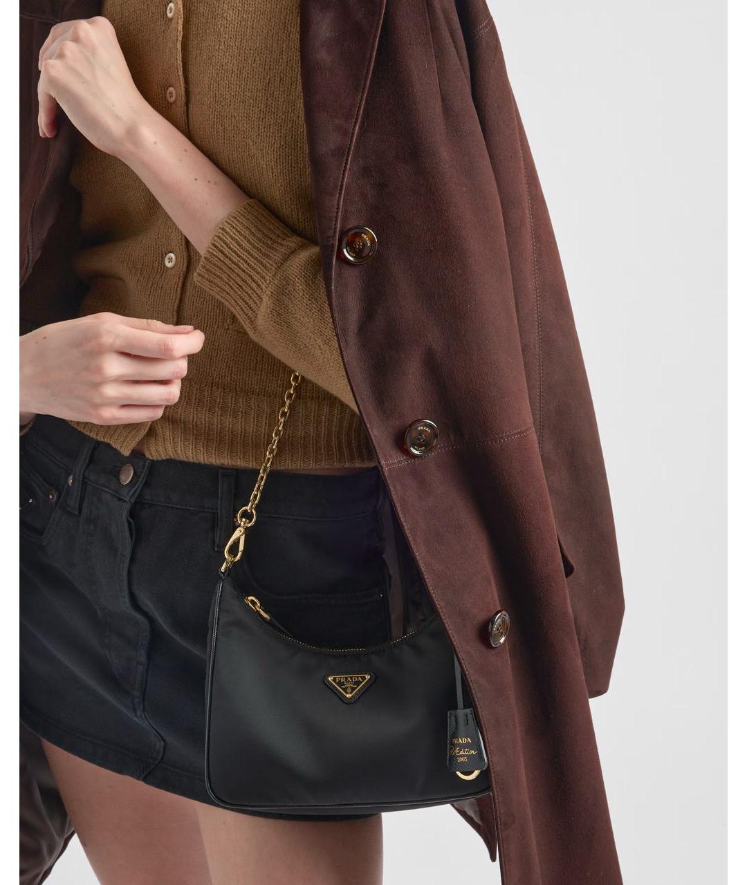 PRADA Черная тканевая сумка через плечо, фото 7