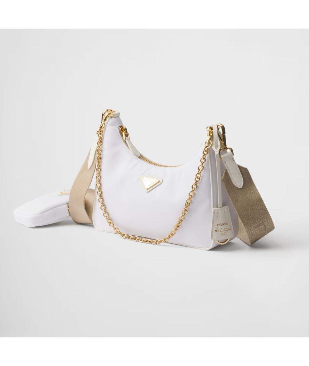 PRADA Белая тканевая сумка через плечо, фото 2