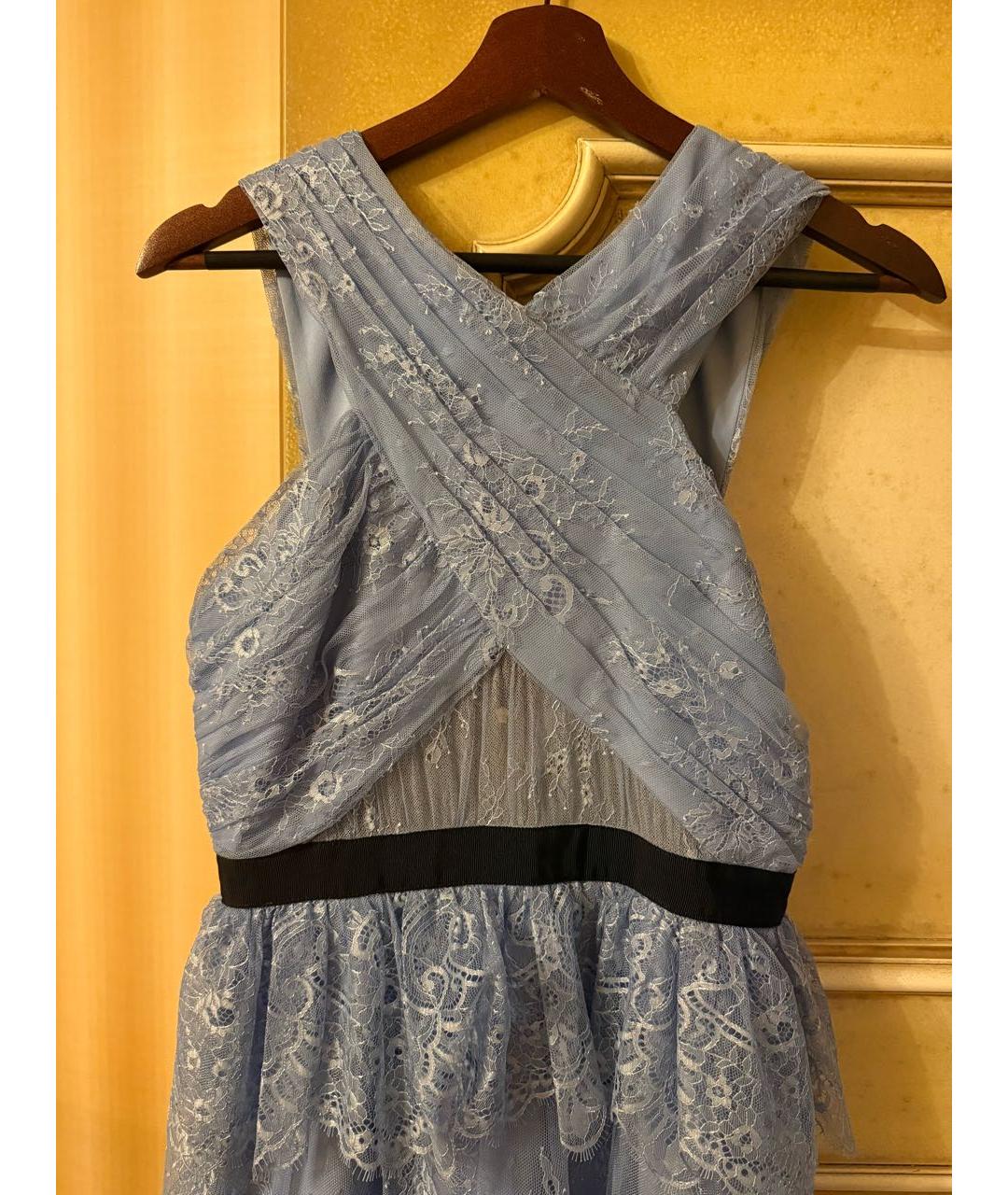 SELF-PORTRAIT Голубое кружевное вечернее платье, фото 4