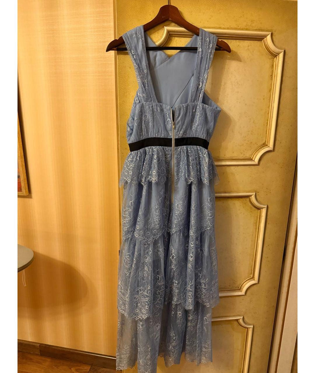 SELF-PORTRAIT Голубое кружевное вечернее платье, фото 2