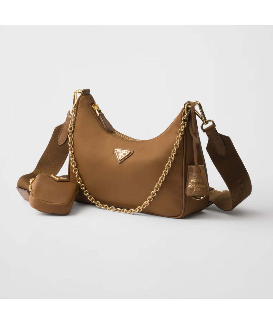 PRADA Коричневая тканевая сумка через плечо, фото 2