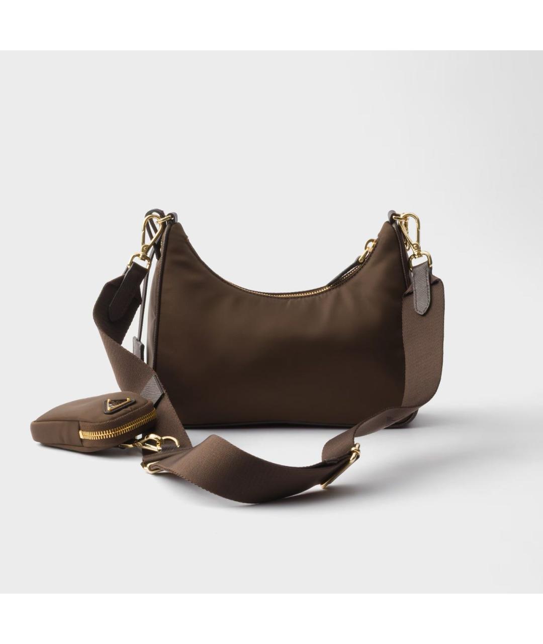 PRADA Коричневая тканевая сумка через плечо, фото 4