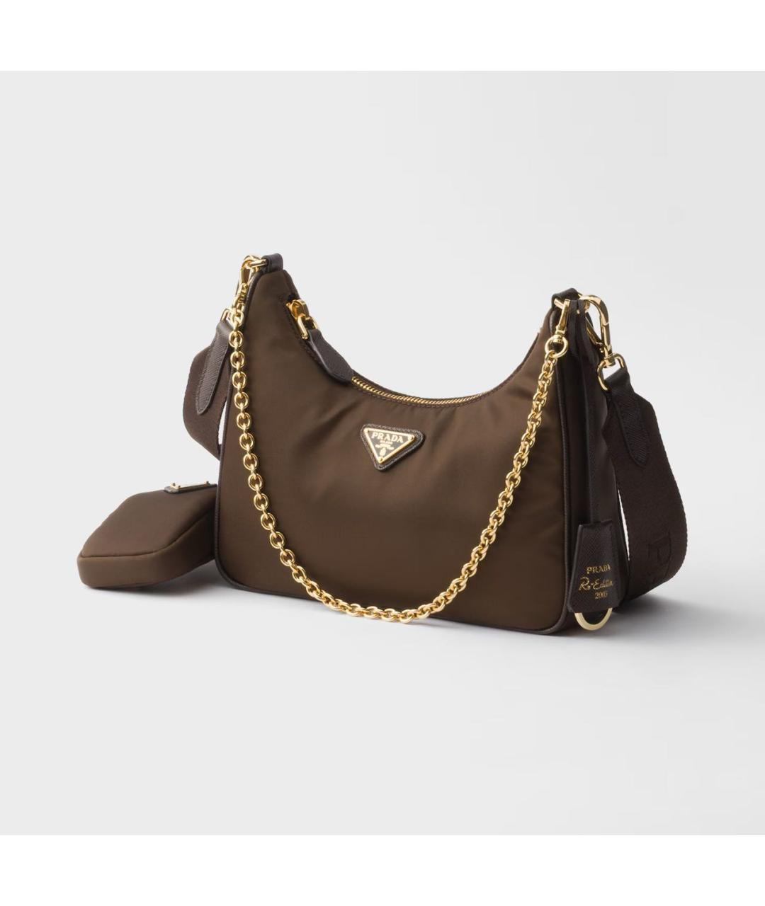 PRADA Коричневая тканевая сумка через плечо, фото 3