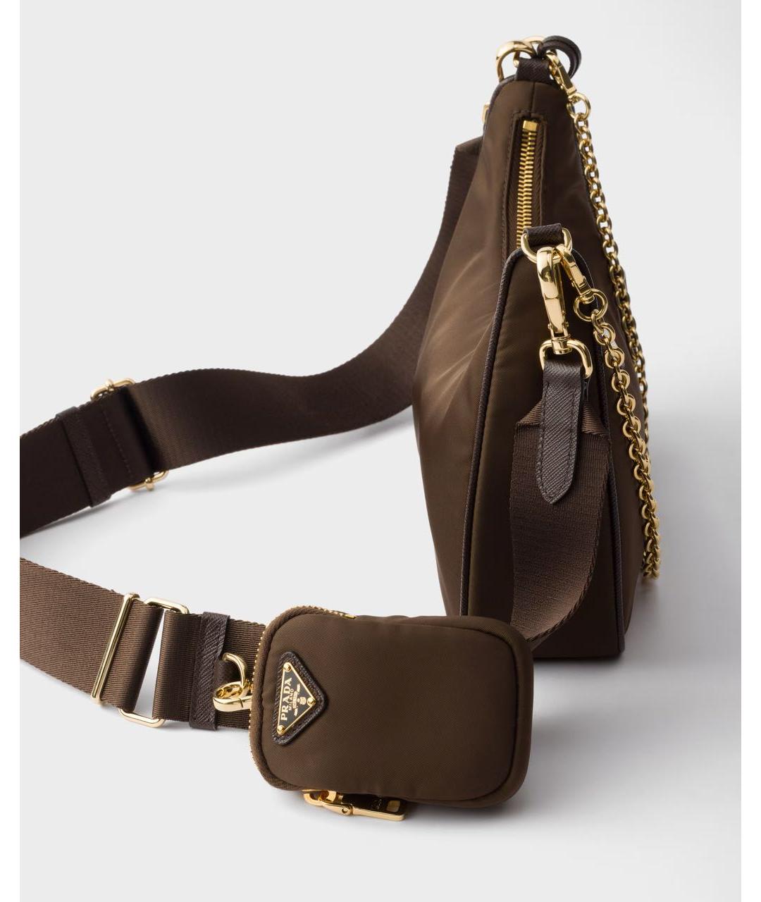 PRADA Коричневая тканевая сумка через плечо, фото 5