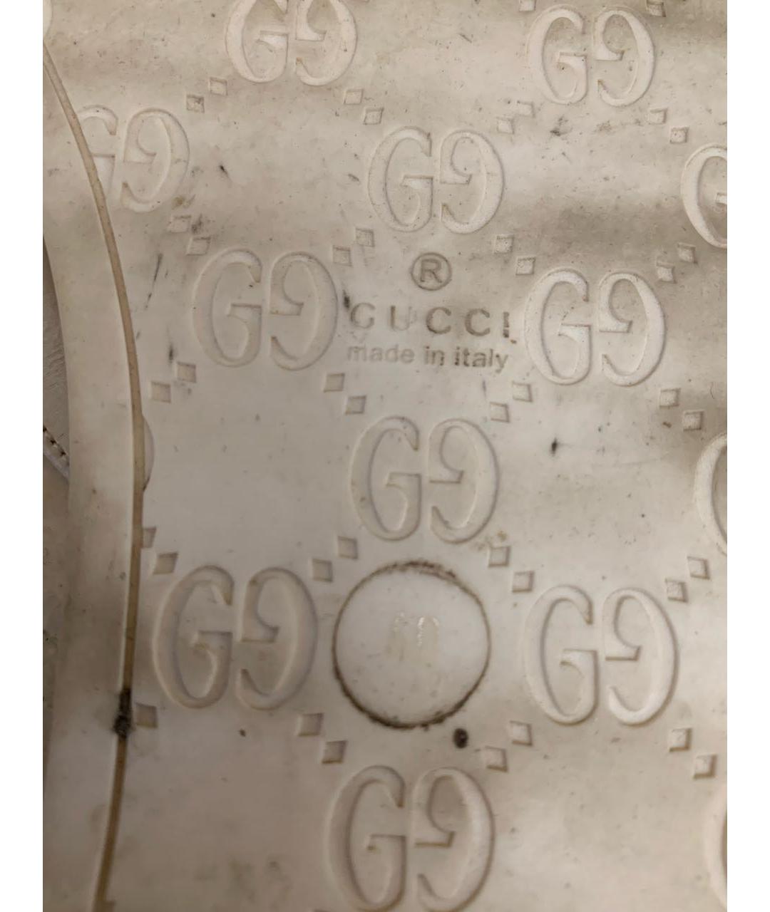 GUCCI Бежевые кожаные шлепанцы, фото 7