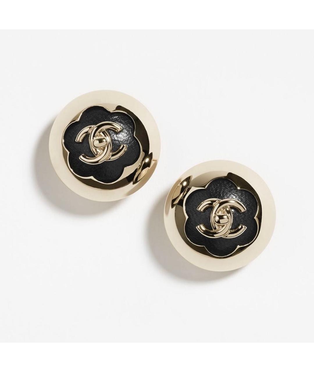 CHANEL Золотые металлические серьги, фото 4