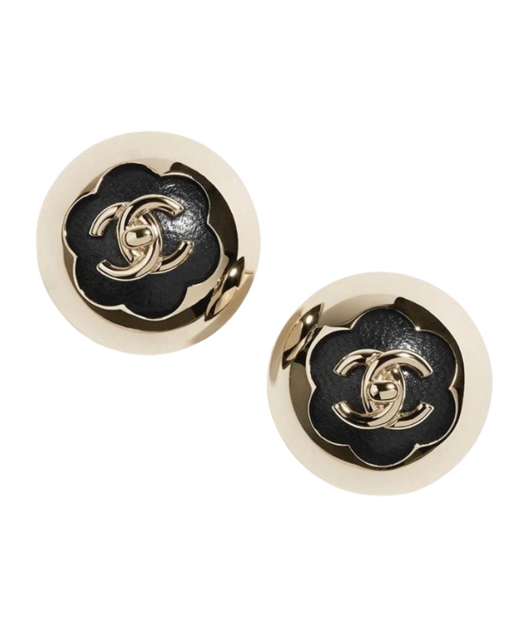 CHANEL Золотые металлические серьги, фото 1