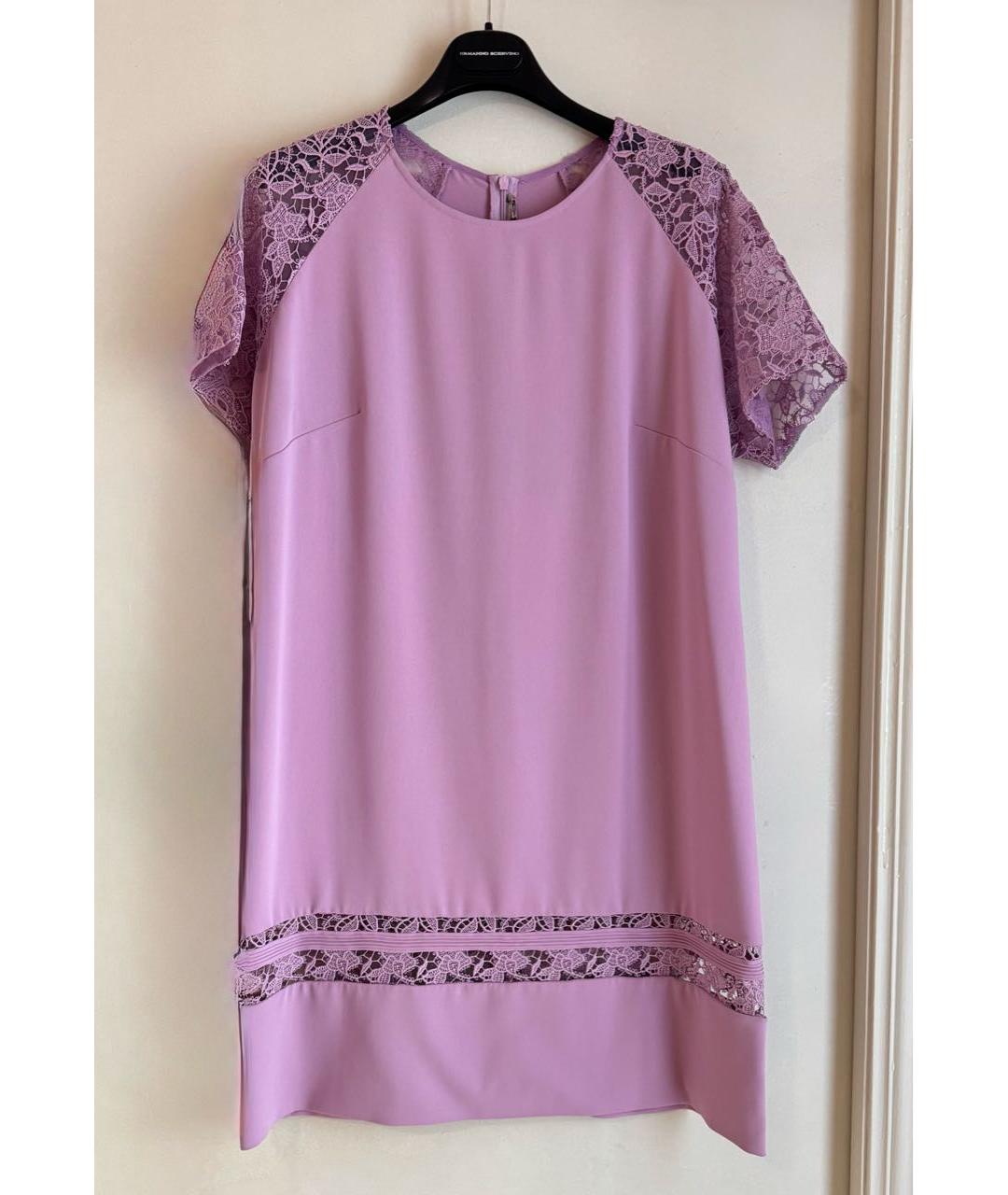 ERMANNO SCERVINO Розовое полиэстеровое коктейльное платье, фото 5