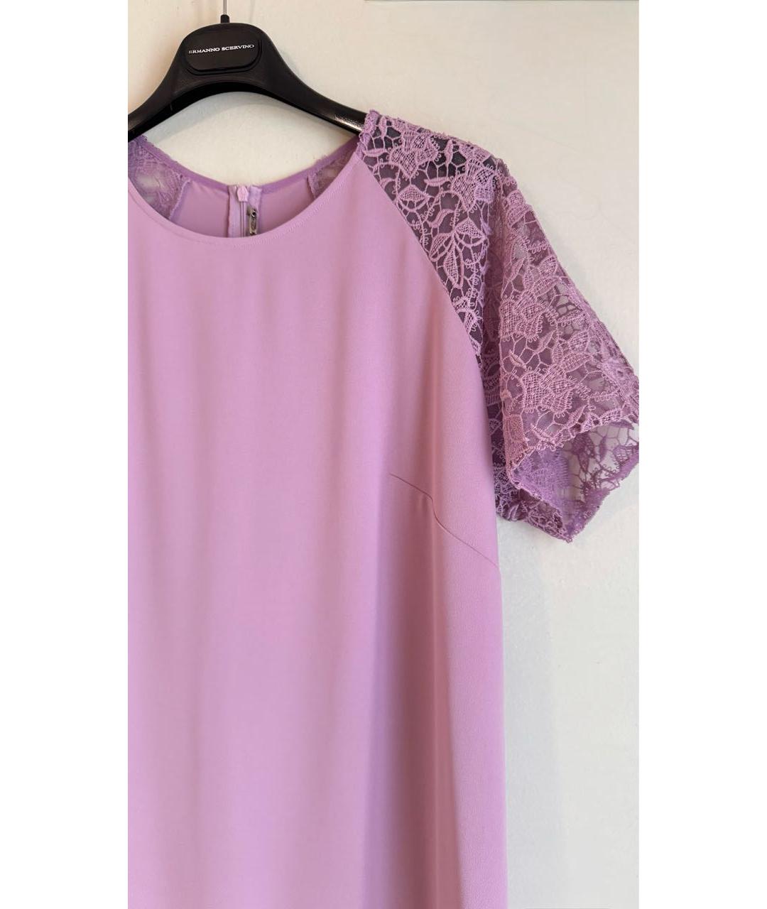 ERMANNO SCERVINO Розовое полиэстеровое коктейльное платье, фото 6