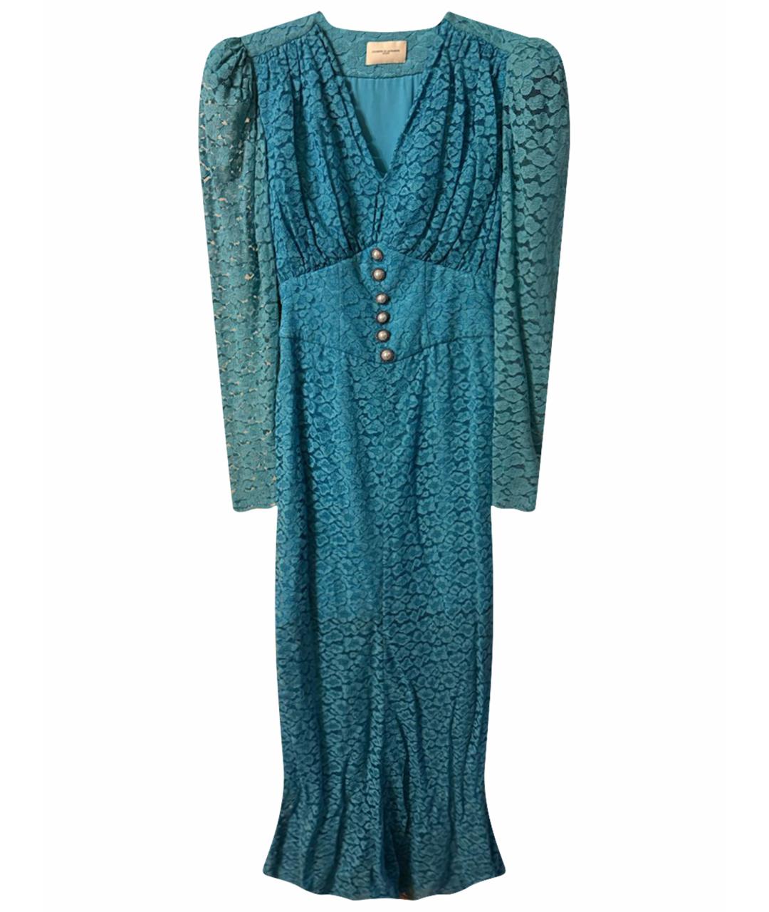 GIUSEPPE DI MORABITO Бирюзовое кружевное вечернее платье, фото 1