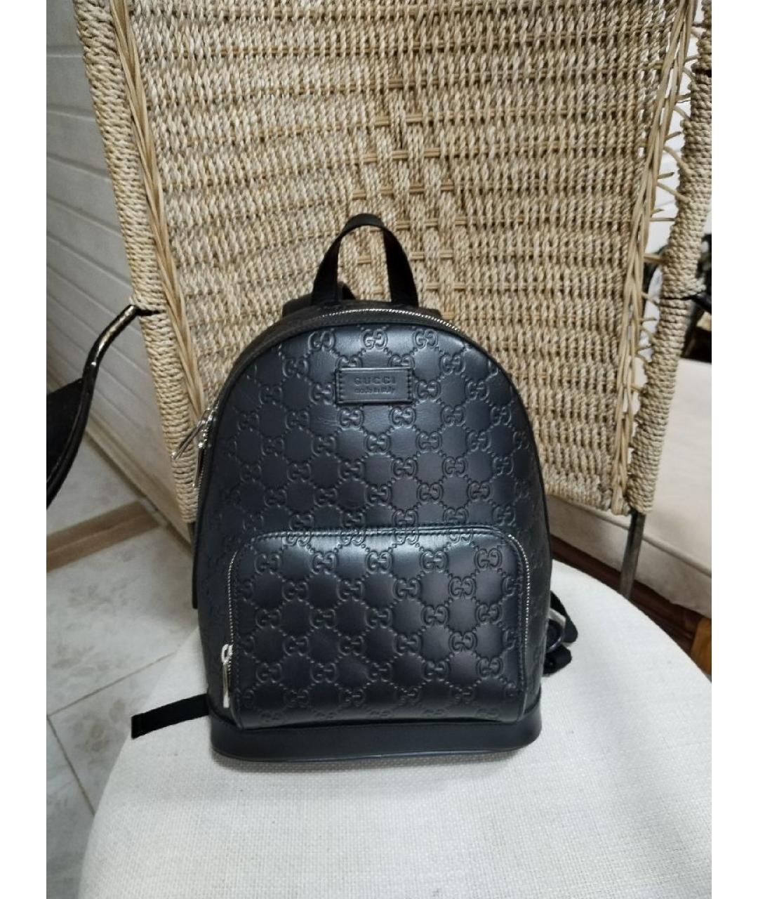 GUCCI Черный кожаный рюкзак, фото 8