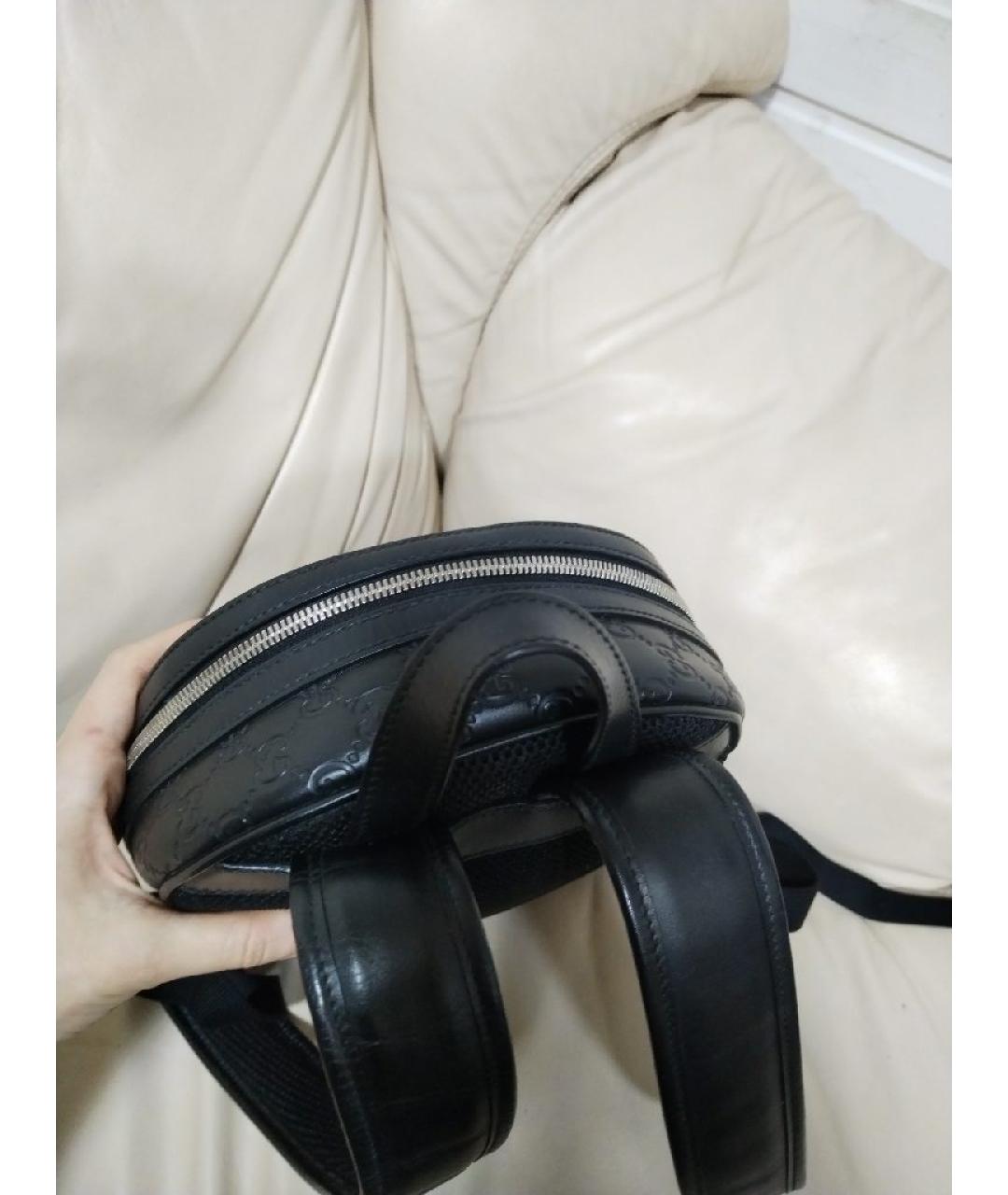 GUCCI Черный кожаный рюкзак, фото 3
