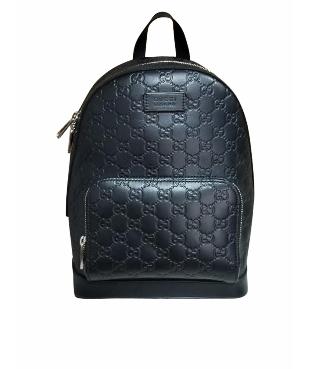 GUCCI Черный кожаный рюкзак, фото 1