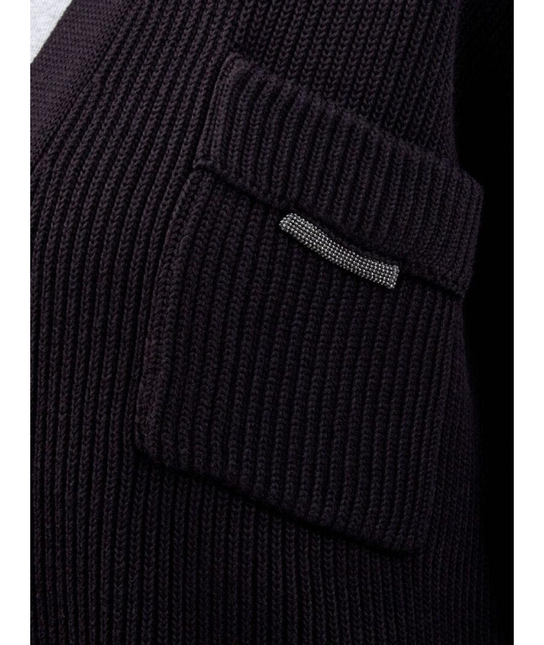 BRUNELLO CUCINELLI Черный хлопковый кардиган, фото 5