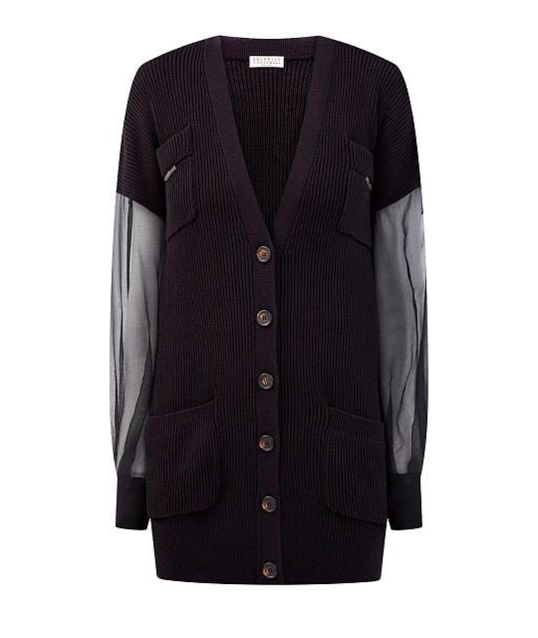 BRUNELLO CUCINELLI Черный хлопковый кардиган, фото 1