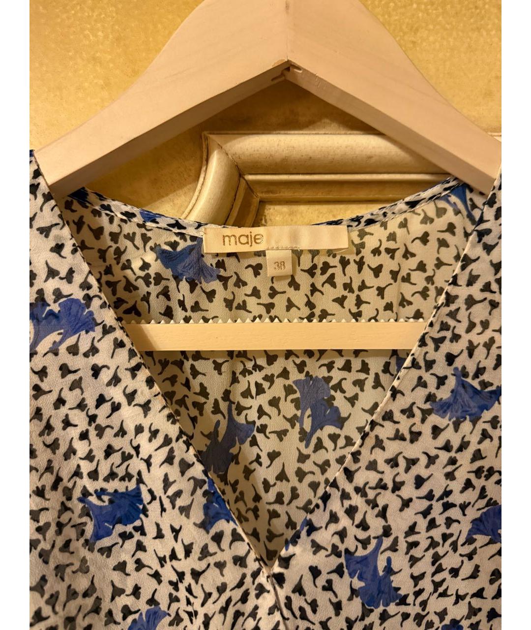 MAJE Белое полиэстеровое повседневное платье, фото 3