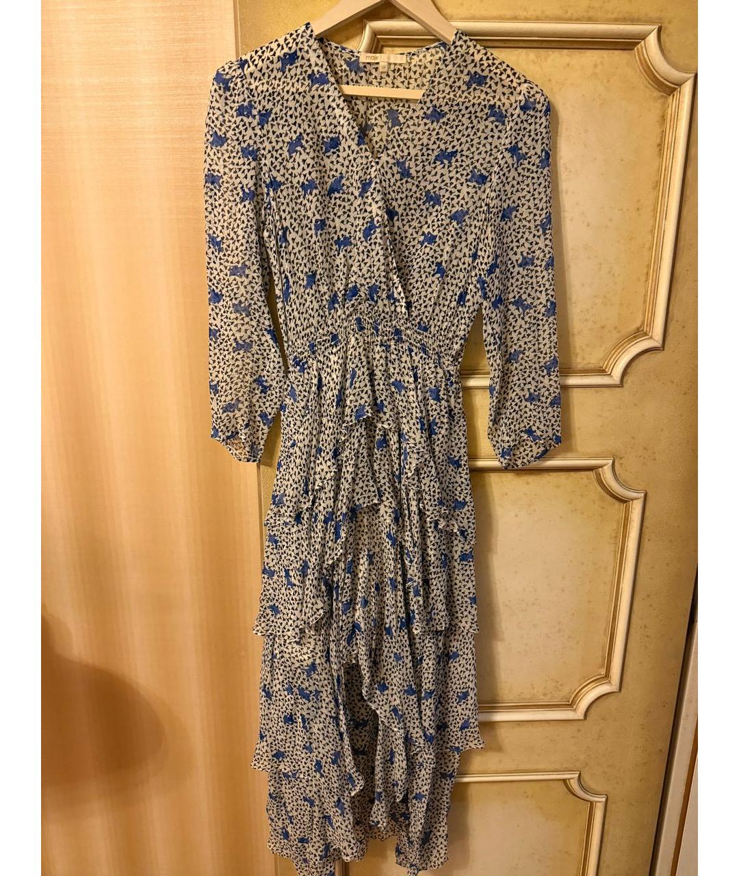 MAJE Белое полиэстеровое повседневное платье, фото 5