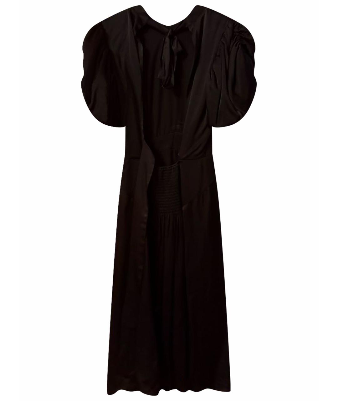 ROTATE Черное атласное коктейльное платье, фото 1