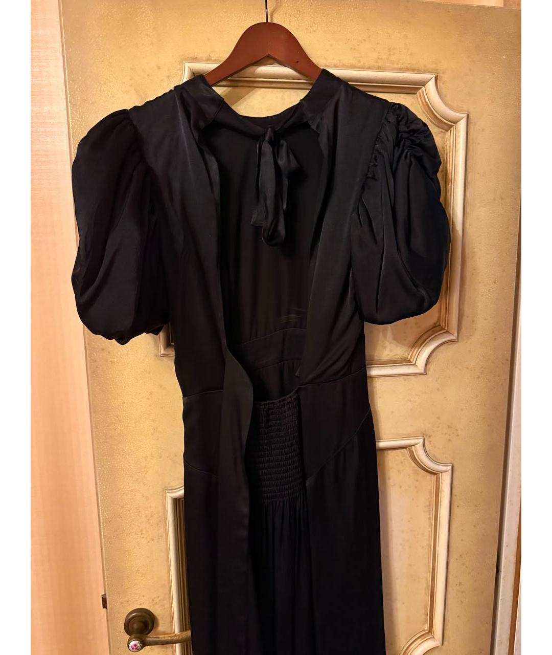 ROTATE Черное атласное коктейльное платье, фото 3