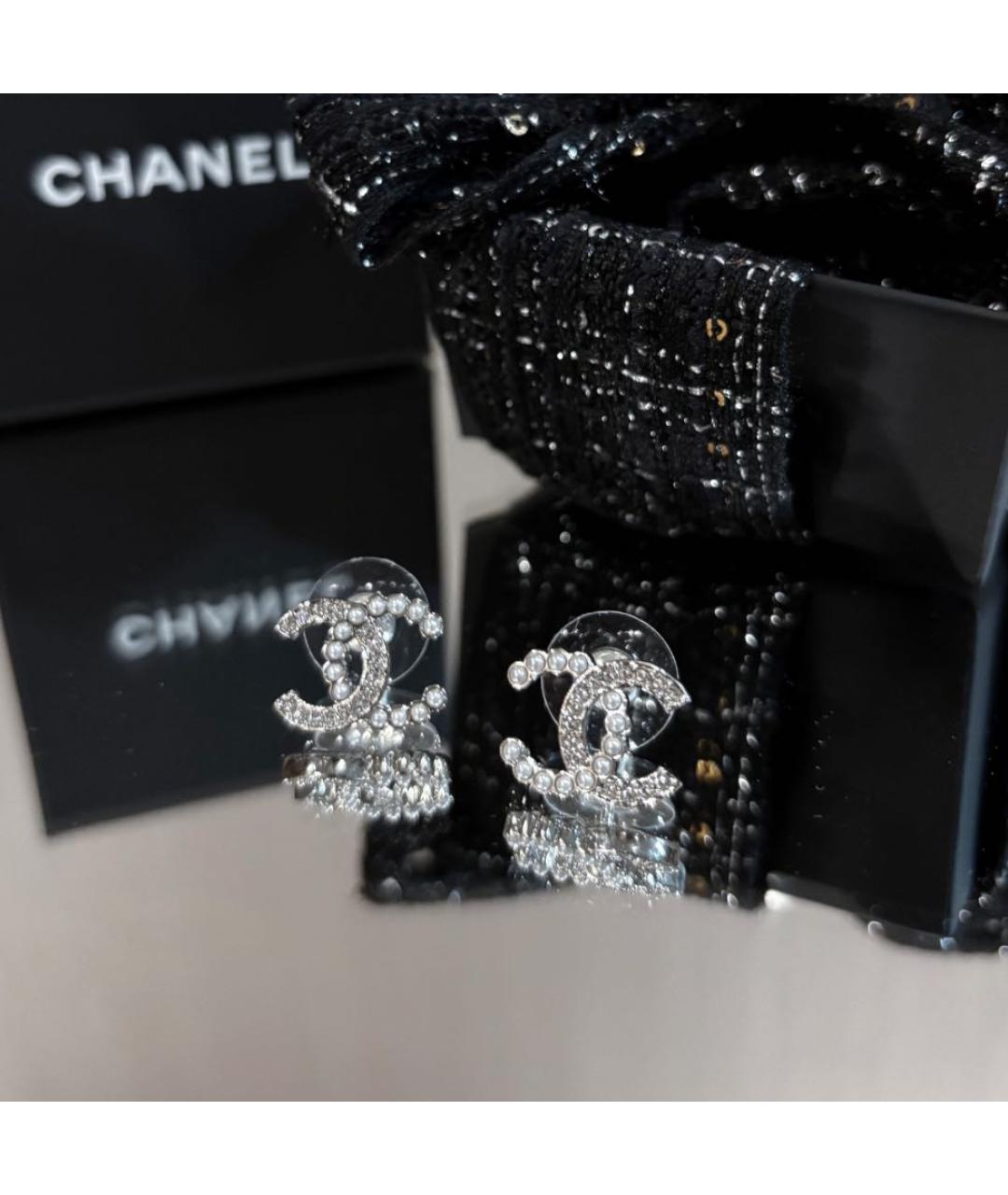 CHANEL Серебряные металлические серьги, фото 3