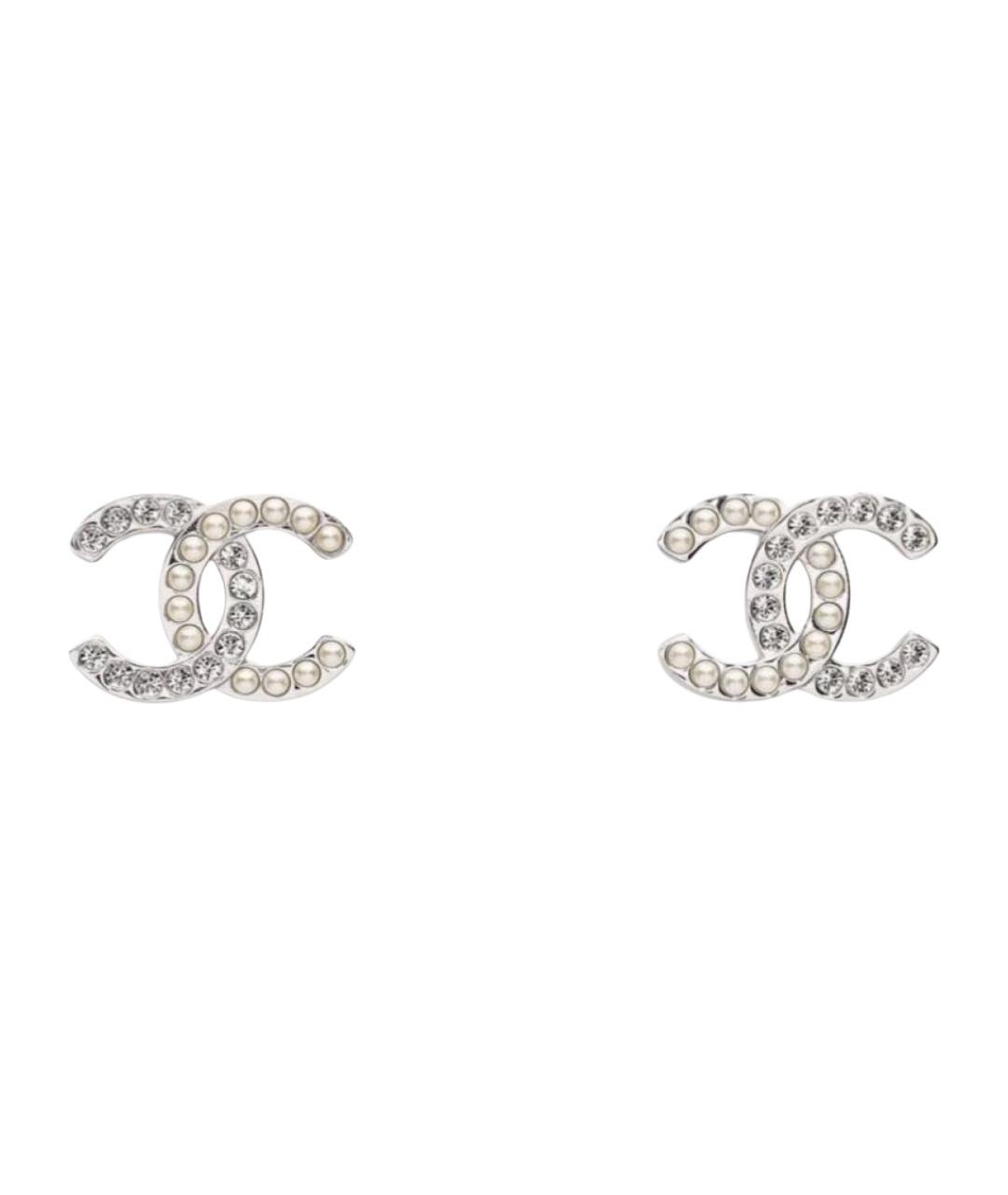 CHANEL Серебряные металлические серьги, фото 1
