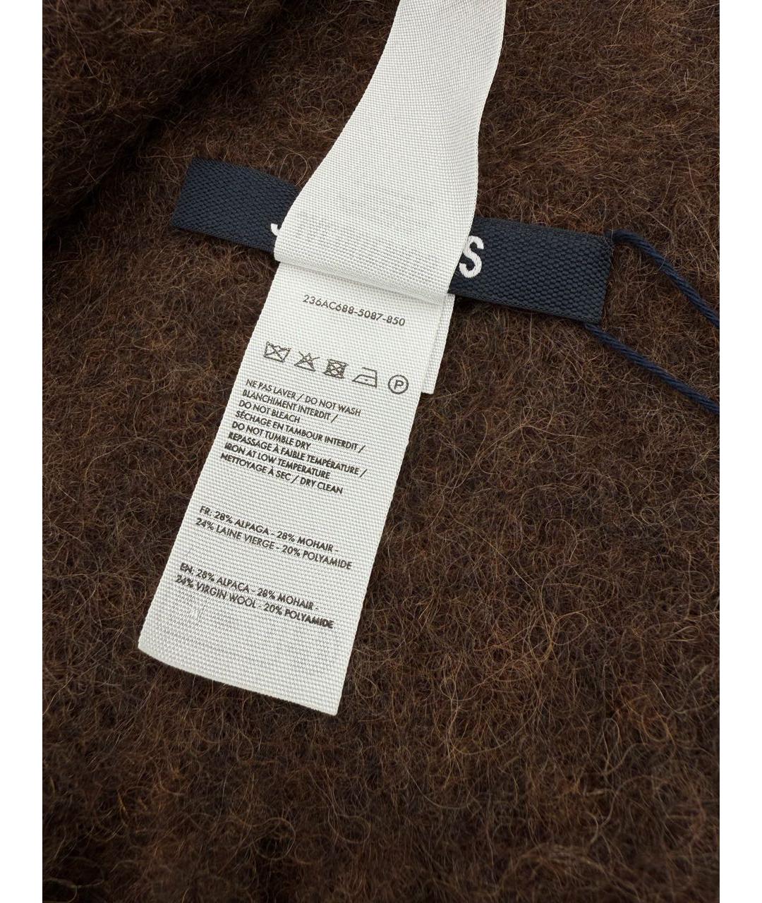 JACQUEMUS Коричневый шерстяной шарф, фото 5