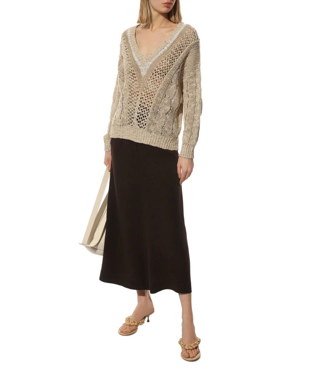 BRUNELLO CUCINELLI Темно-синий льняной джемпер / свитер, фото 6